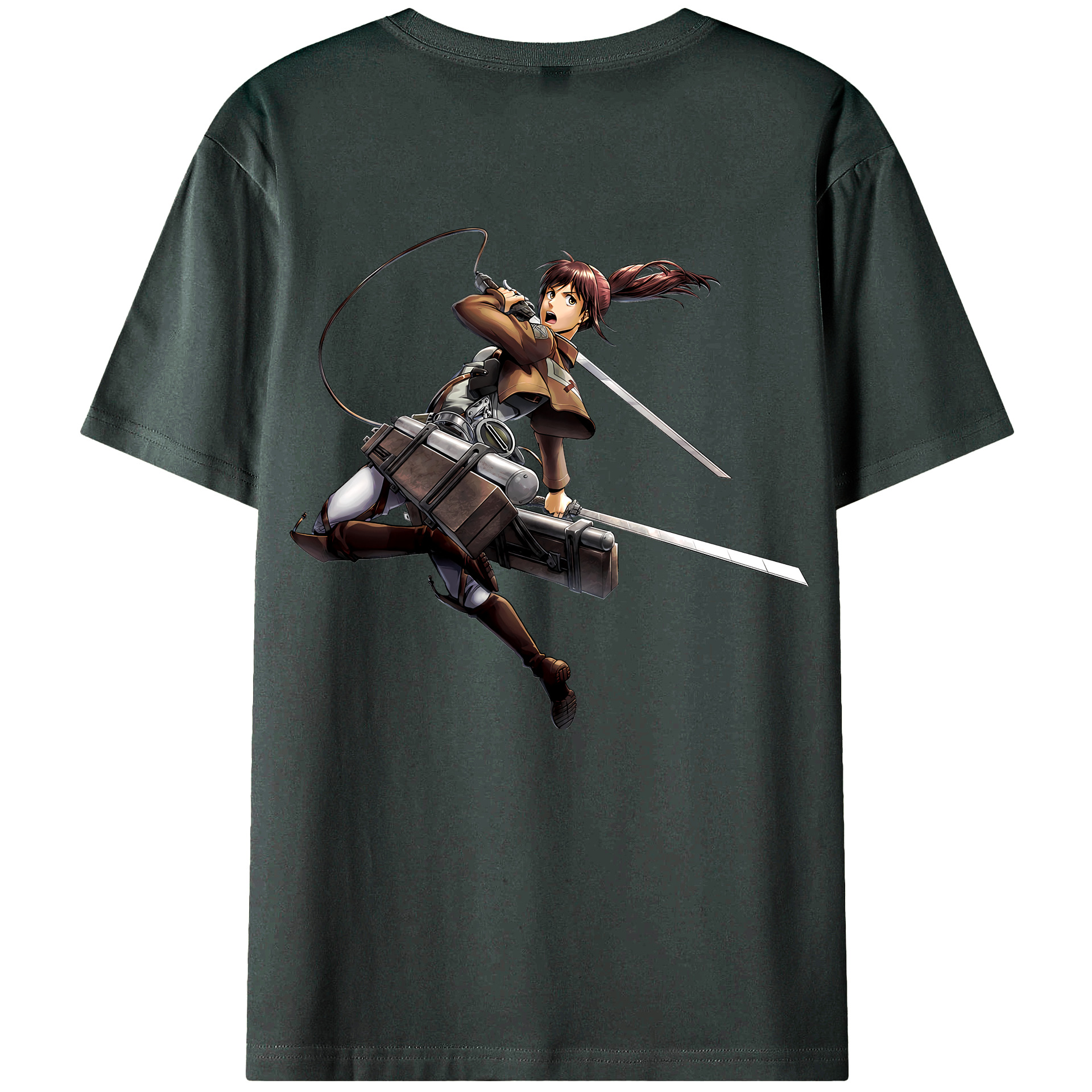 （画像用） 進撃の巨人 サシャ·ブラウス Attack on Titan Sasha Blaus 綿100％ メンズ半袖Tシャツ（バックプリント） 通気性